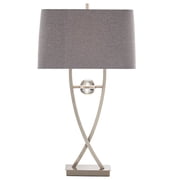 Pacific Coast Lighting Acrylic Ball 32 Tall Open Frame Large Modern End Table Lamp Silver Brushed Nickel Finish Metal Living Room