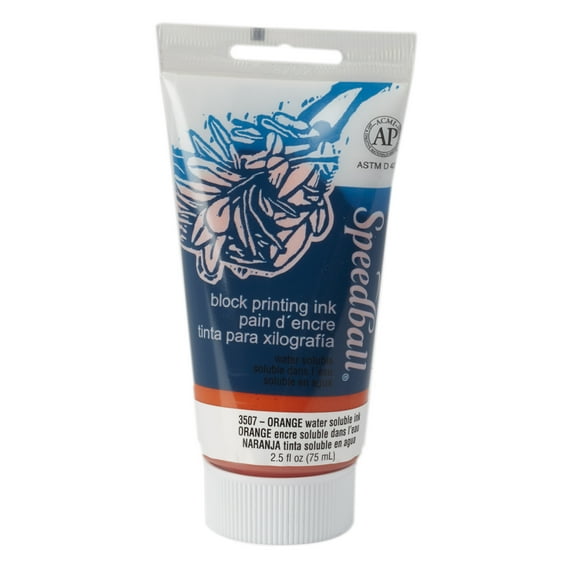 Speedball Block Printing Ink, Water-Based, 2.5 oz., Orange