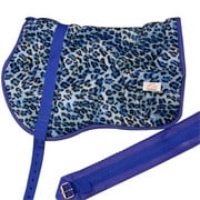 Tapis de selle Best Friend Western Style Bareback, imprimé léopard bleu