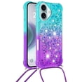 thumbnail image 2 of Funda para iPhone 16 Brillantina Líquida Divertida Reluciente y con Cristales en Movimiento Cuerpo Cruzado con Cordón Ajustable, 2 of 5