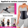 thumbnail image 5 of Lojalitet Corsé de cintura de látex para mujer, cinturón deportivo, moldeador de cuerpo con forma de reloj de arena, entrenador de cintura - Negro, 5 of 5