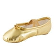 thumbnail image 3 of Missfiona Leather Ballet Shoes for Women Split Sole Flats Yoga Ballet Slippers for Dancing(10.5,Gold), 3 of 7