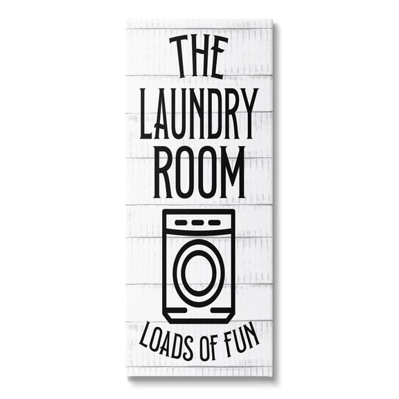 Stupell Industries Vintage Laundry Room Loads Of Fun Graphic Art Gallery Wrapped Canvas Print Wall Art, Design by Kim Allen