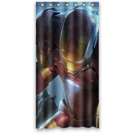 Ganma Iron Man Shower Curtain Polyester Fabric Bathroom Shower