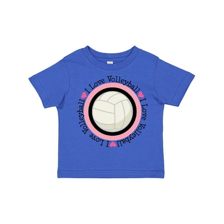 

Inktastic I Love Volleyball Sports Gift Toddler Toddler Girl T-Shirt