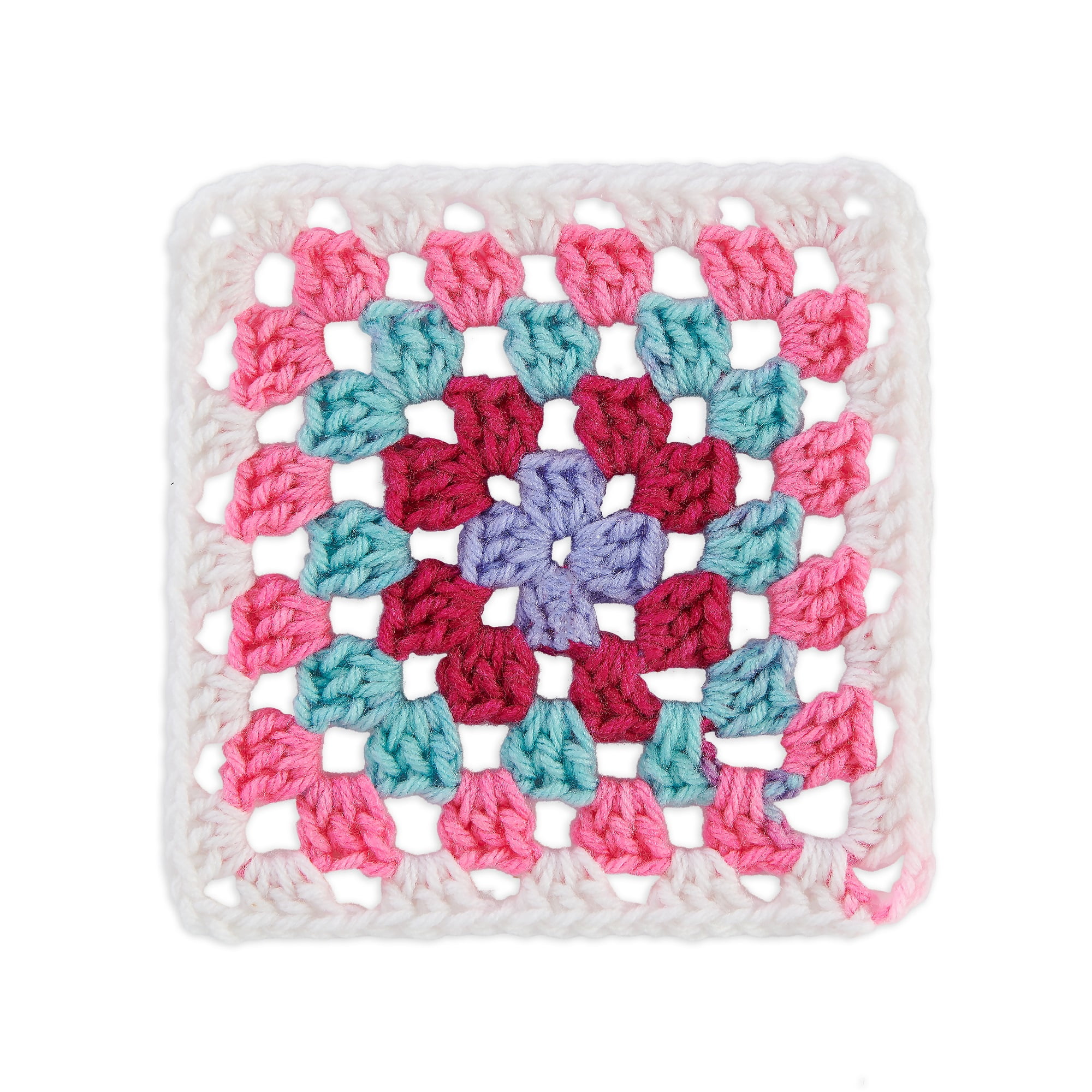 Red Heart® Granny Square™ #4 Med Acrylic Yarn, Wht-pink punch 250g 417yd (3Pk)