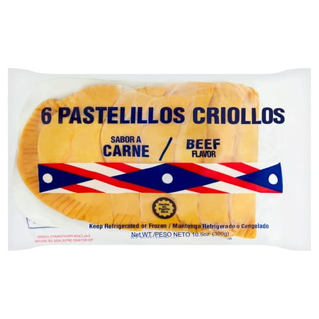 Criollos Beef Flavor Turnovers, Pastelillos Sabor a Carne, 10.5 oz, 6 Count (Frozen)