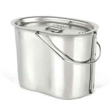 Lixada Stainless Steel Canteen Cup with Foldable Handles and Lid for Outdoor Camping Hiking Backpacking Picnic