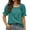 Green, variant on Babysbule Women Summer Tops Shirts Womens Casual Solid Color Square Neck Short Sleeve Tops Blouses