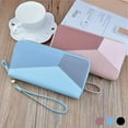 thumbnail image 3 of Women Leather Double Zipper Wallet Ladies Wallet Purse Wallet with Card Compartment, 3 of 9