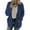 Dark Blue M, variant on Winter Women Jacket with Double Pockets Thick Fleece Single-breasted Cardigan Long Sleeves Warm Windproof Heat Retention Outdoor Coat