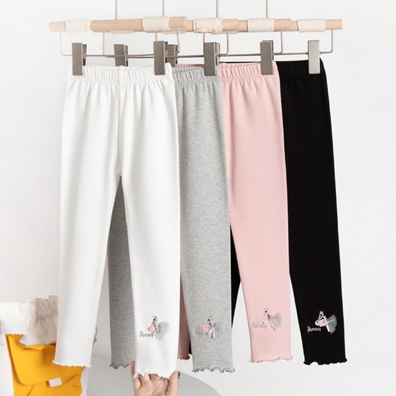 Piuwrlz Girls Leggings Casual Play Pants Yoga Pant White Size 7 Years