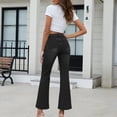 thumbnail image 4 of Bootcut Jeans for Women Y2K Baggy Stretchy Low Waisted Vintage Flare Jeans Button Closure Trendy Versatile Wide Leg Denim Pants with Pockets Black S, 4 of 7