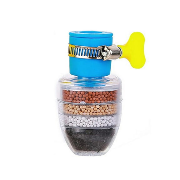 Water Filter - Qyaukm 6-Stage Filtration Faucet Water Filter, Blue Splash-Proof Water Purifier with Fine Mesh for Household Kitchen Well Water