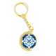 thumbnail image 1 of Azul Talavera Flor decorativa ilustracion Anillo de oro de metal llavero llavero, 1 of 3