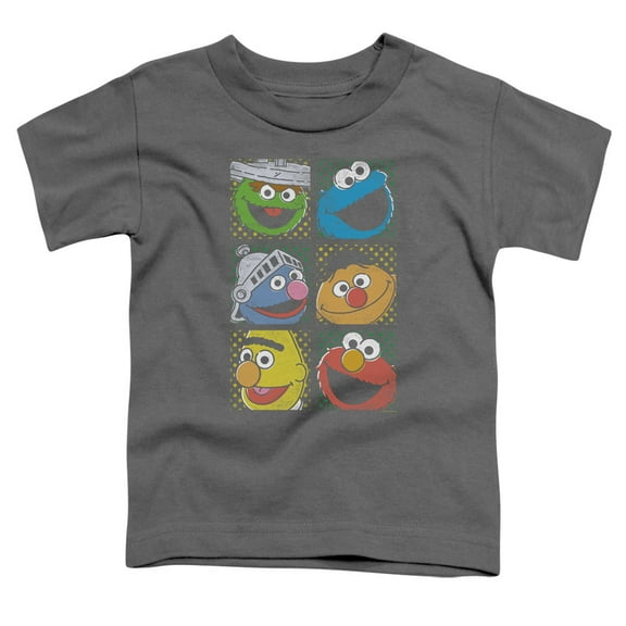 Sesame Street - Group Squares - Toddler Short Sleeve Shirt - 4T