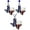 Royal Blue Dot, variant on 4th of July USA American Flag Heart Star Pendant Necklace Earrings Set (Texas Map Hook)