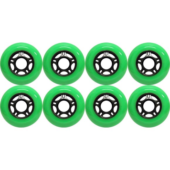 KSS Outdoor Asphalt Formula 89A Inline Skate X8 Wheels, Green, 76mm