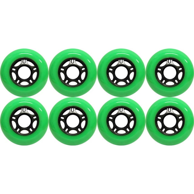 KSS Outdoor Asphalt Formula 89A Inline Skate X8 Wheels, Green, 76mm
