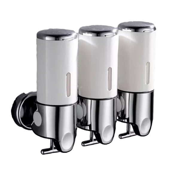 Advancent Práctico dispensador de jabón líquido ABS: fácil instalación, amplia aplicación, utilización vertical del espacio Juegos de accesorios de baño blanco