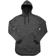 thumbnail image 4 of Ma Croix Mens Marled Lightweight Fleece Longline Pullover Hoodie, 4 of 5