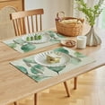 thumbnail image 5 of Pratyus 4pcs Green Leaf Dining Table Placemats Linen Indoor Outdoor Placemat Set for Birthday Parties, Christmas, Restaurants & Buffets 18x12in, 5 of 8