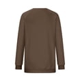 thumbnail image 5 of HXWCHs Women's Solid Raglan Sleeve T-shirt Loose Fit Long Sleeve Knit Sweater top Casual Round Neck Pullover Tunic Blouse for Everyday Wear L Brown, 5 of 5