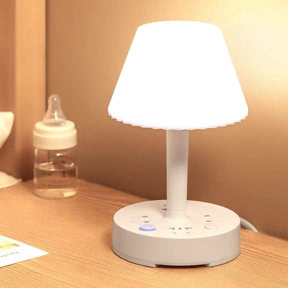 Mushroom-shaped 5.11 in Bedside Lamps Desk Lamps with White Plastic Shade