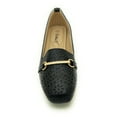 thumbnail image 3 of Women’s Stylish Perforated Slip-On Loafers – Lightweight Low Wedge Dress Flats with Cushioned Insole, Breathable Cutout Design, and Gold Buckle Accent – Comfortable Everyday Work or Casual Shoes, 3 of 5