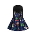 thumbnail image 1 of FASHIONWT Women Christmas Skater Dress Vintage Party Knee Length Dress, 1 of 5