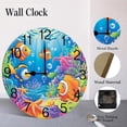 thumbnail image 4 of ZXCXRQFa Underwater Life Fish Algae Coral Reef Shark Starfish Round Wood Wall Clock, 10 Inch Battery Operated Analog Quiet Desk Clock for Home,Kitchen,Office,School,Bathroom, 4 of 7