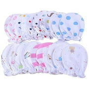 AUPERTO Newborn Baby Cotton Gloves No Scratch Mittens For 0-6 Months Infant Boys Girls 5 Pairs