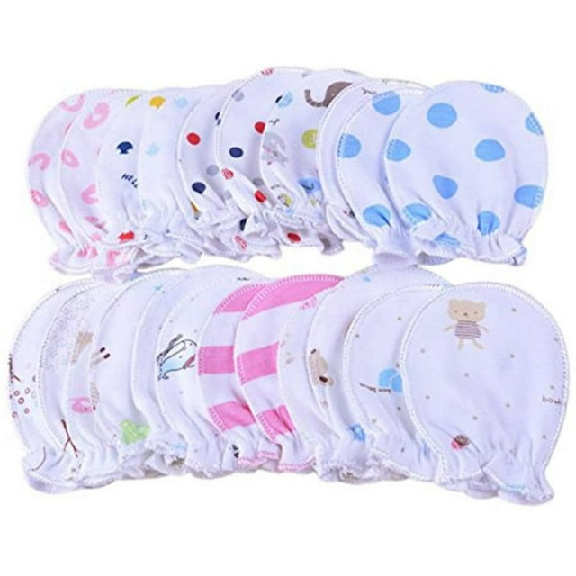 Soft Cotton Baby Mittens Scratch-Free Protection For 0-6 Months Infant Boys & Girls