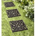 thumbnail image 6 of A1 Home Collections Heavy-Duty Rubber Garden Stepping Stone Mats, 12"x12", Set of 4, Paisley Square Bronze, 6 of 7