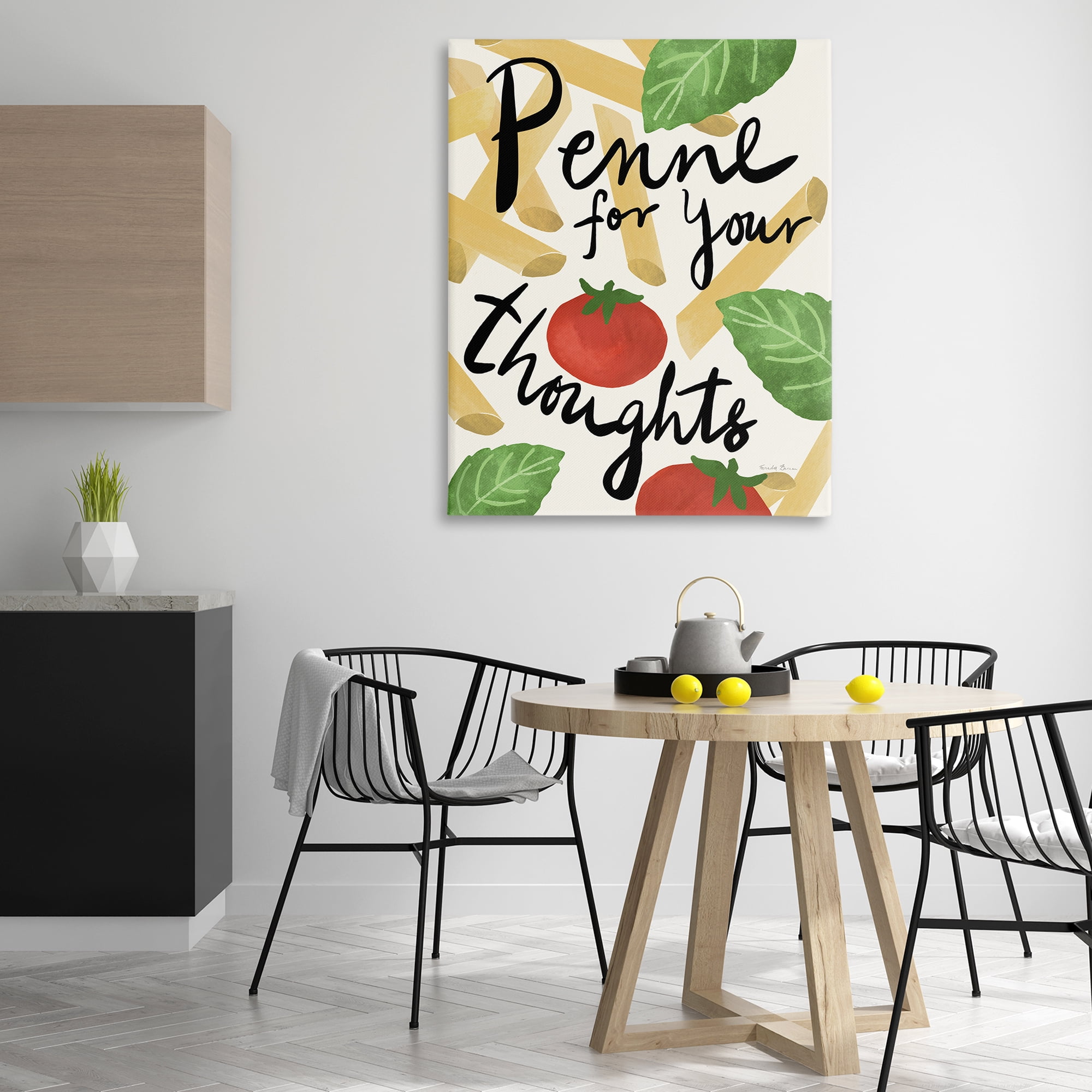 Stupell Industries Penne For Your Thoughts Food & Beverage Painting Gallery Wrapped Canvas Art Print Wall Art, 36 x 48
