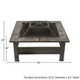 thumbnail image 2 of 32" Square Tile Fire Pit Outdoor Patio Garden Backyard with Screen Cover Poker, 2 of 6