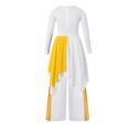 thumbnail image 2 of YiZYiF Kids Girls Metallic Color Block Praise Dance Dress And Wide Leg Pants Liturgical Worship Costumes Yellow 6, 2 of 7