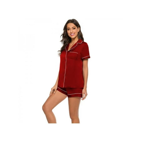 

Womens Pajamas Sets Short Sleeve Sleepwear Soft Pj Shorts and Tops Nightwear