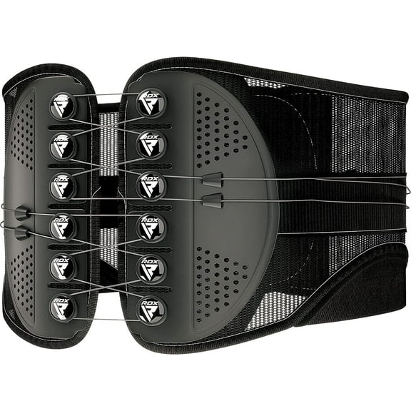 RDX Back Support Belt with Elasticated Adjustable Straps, Breathable Nylon Mesh Medical Core Lumbar Waist Brace for Lower Pain Relief Herniated Disc Hernia Spine Sciatica Scoliosis Muscle Men Women