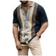 thumbnail image 1 of Camisas de manga corta con botones de solapa y costuras de bloques de colores para hombre Pompotops  oipoqjl49099, 1 of 8