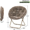 thumbnail image 2 of WSSYzyzf Saucer Chair for Teens Adults, Oversized Folding Cozy Moon Chair with Gold Metal Frame, Furry Faux Fur Comfy Lazy Seat for Bedroom, Living Room, Dorm Room, Apartment (Beige), 2 of 18