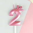 thumbnail image 2 of Crown Digital Candles for Age Birthday, Colorful Party Decorations, Pink Color 2, 2 of 4