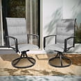 thumbnail image 2 of SOLAURA Patio Swivel Chairs Set of 2, High Back Textilene Padded Outdoor Metal Dining Chairs for Deck, Lawn or Garden, Grey, 2 of 8