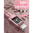 thumbnail image 4 of Cable de carga Prakie para iPhone de 6 pies, paquete de 2, color rosa, certificado Apple MFi, 4 of 6