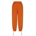 thumbnail image 4 of FAIWAD Women's Lantern Pants Drawstring Cinch Bottom Trousers Cropped Wide Leg Elastic Waist Pants with Pocket (X-Large, Orange), 4 of 7