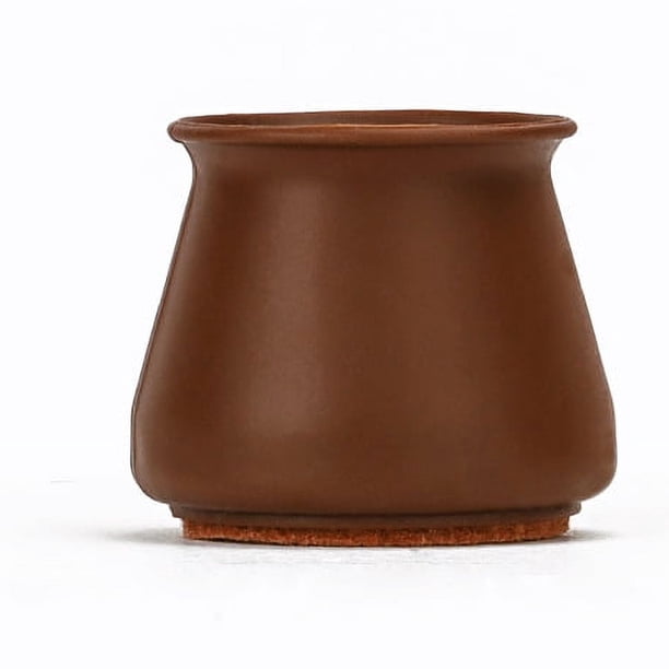 Protectores de Piso para Patas de Sillas 16 Piezas Almohadillas de Silicona con Fondo de Fieltro de Nogal Oscuro para Pisos de Madera Pies de Muebles Tapas de Goma para Sillas