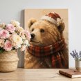thumbnail image 2 of Canvas Wall Art, Cute Bear Framed Canvas Prints for Bedroom Living Room, Christmas Hat Wild Snowy Winter Rustic Large Gallery Wrapped Wall Decor for Home Office, Gifts, 18"x24" Ship Next Day, 2 of 9