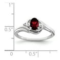 thumbnail image 2 of White Sterling Silver Ring Band Gemstone Diamond Garnet Red, 2 of 2
