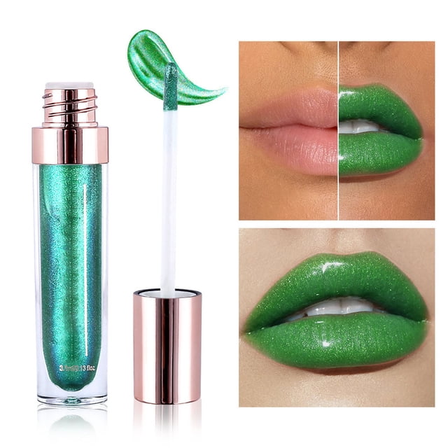 Brillo labial de color nacarado | Deslumbra en 3 dimensiones | Brillo labial líquido Shimmer polarizado | transparente, de alta pigmentación, duradero, resistente al agua, antiadherente | 3,5 ml |