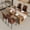 Wood Table+4 Brown&Black Chairs(Style 3), variant on ExtraLco Dining Table Set for 6, Wood Grain Table with 6 Brown Fabric Chairs for Kitchen Dining Room